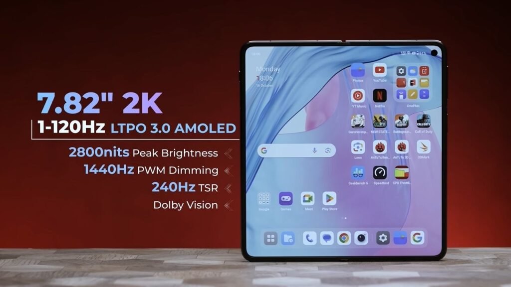 OnePlus Open Apex Edition Display Features
